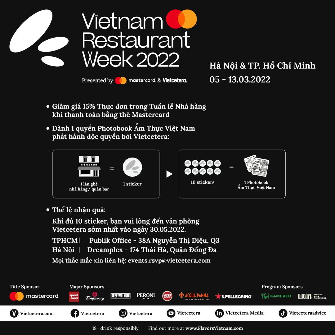 Vietnam restaurant week 2022 flyer back